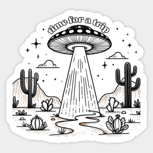 Time for a Trip - Desert UFO Adventure Sticker